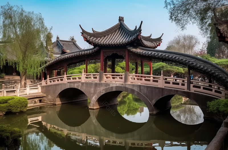 江苏省镇江焦山定慧寺三个拱形桥洞实拍摄影,高清,摄影图,摄影图片,图片大全,摄影图免费下载